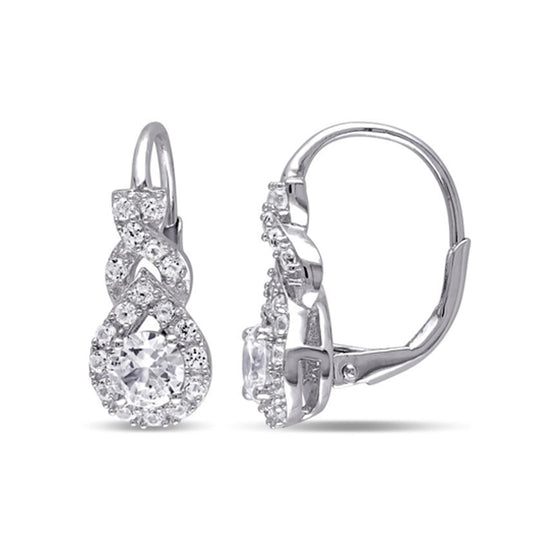 2 CT Created White Sapphire Earrings in Silver